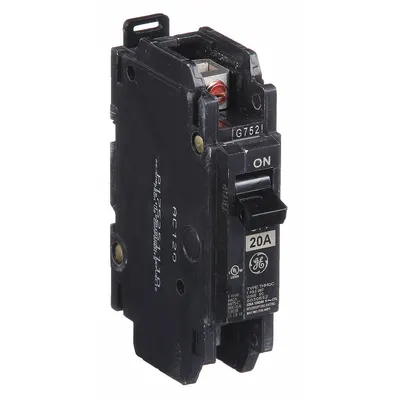 GE Miniature Circuit Breaker: THHQC, 20 A, 120/240V AC, Single Phase, 22kA at 120/240V AC - THQC & THHQC Series, Unit-Mount GE Miniature Circuit Breakers