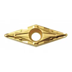 This diamond indexable turning insert is designed for precision turning operations on lathes. It is suited for finishing and light roughing of non-ferrous metals, plastics, and composites, providing a fine surface finish and dimensional accuracy.