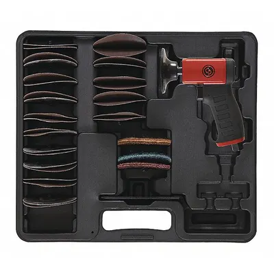 CHICAGO PNEUMATIC Air Disc Sander Kit: 3 in Pad, Hook and Loop, Light Duty, 0.2 hp, 21 cfm - Rotary Disc Sanders