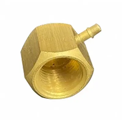 MEM-CO Barbed Fitting Elbow: 3/8 in Pipe x 1/4 in ID Size, FNPT x Barbed, Brass - Nickel-Plated Brass Barbed Tube Fittings