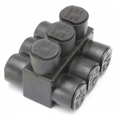 BURNDY Multitap Connector: 3 Port, Double-Sided Entry, 10 AWG – 250 kcmil Wire Size - Dry-Location Double-Sided Entry Multitap Connectors