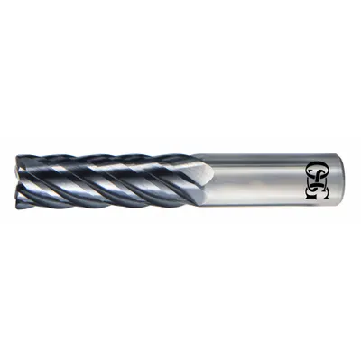 OSG Square End Mill: Carbide, EXO Coated, 6 Flute, 3/8" Mill Dia, 9/16" LOC - Fast-Cutting Carbide Square End Mills for Stainless Steel & Super Alloys