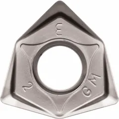 Trigon (W) indexable milling insert with 80° included angle, 6 mm thickness, and 8 mm inscribed circle. Designed for face and shoulder milling of steel and cast iron on CNC and manual mills.