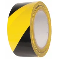 Floor Marking Tape: Gen Purpose, Striped, Black/Yellow, 2 in x 54 ft, 5.5 mil Tape Thick, INCOM (MPN VHT210)