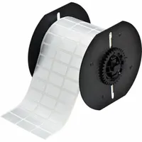 Pre-Cut Label Stock Roll: 1/2 in x 1 in, 1/2 in, Metalized Polyester, Halogen-Free/Metal Detectable (MPN B33-5-434)