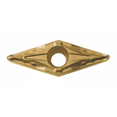The KYOCERA VBMT332PPCCX is a diamond indexable turning insert designed for precision machining of non-ferrous materials such as aluminum alloys, copper, and plastics. It is suitable for turning, facing, and profiling operations, delivering high surface finish and extended tool life.