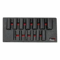 ABILITY ONE Impact Socket Set: 1/2 in Drive Size, Small Set (0-50 pieces) Set Size, 13 Pieces, SAE (MPN 5130-01-650-3985)