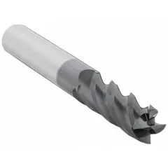Carbide square end mill with AlTiCrN coating and 4-flute geometry for fast cutting in steel and cast iron. Mill diameter 5/16", length of cut 1-1/8". Suitable for general milling operations requiring efficient material removal.