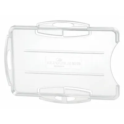 DURABLE Badge Holder: Pouch, Horizontal, 3 3/4 in Badge Pouch Wd, 2 3/4 in Badge Pouch Ht - Lanyards, Cords, & Chains for Badges