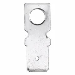 Bare male tab quick disconnect adapter for terminating 250 kcmil wire to a #8 stud. Features a 0.25 in x 0.032 in tab. Used in electrical panels, switchgear, and power distribution applications.