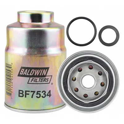 BALDWIN FILTERS Fuel Filter: Spin-On, 3 9/16 in Outside Dia, M20-1.50 Thread Size, Cellulose - Spin-On Fuel Filters