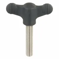 KIPP Hand Knob: Wing, Plastic w/ SS Thread, 5/16"-18 Thread, 40 mm Thread Lg, 50 mm Dia (MPN K0274.01A3X40)