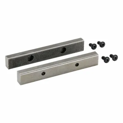 WESTWARD Replacement Jaw Inserts: Steel, (4) Screws - Screw-In Vise Jaw Caps