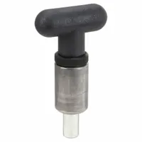 Weld Mount Retractable Spring Plunger: Rounded T-Knob, 0.5 in Plunger Wd (MPN GI1/2-1.5-B-TR6)