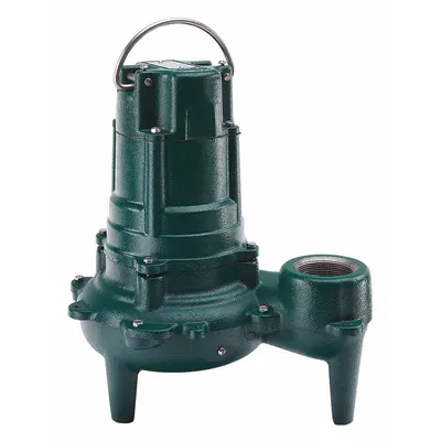 ZOELLER Sewage Ejector Pump: Cast Iron, Single Phase, 1/2 hp, 230V AC, 2 in Max. Dia. Solids - General Purpose Sewage Ejector Pumps