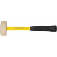 Sledge Hammer: Fiberglass Handle, 2 lb Head Wt, 14 in Overall Lg, Hexagon Shape, Ribbed Grip (MPN H-14FG)