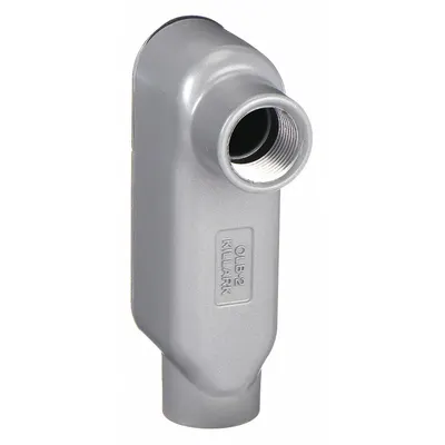 HUBBELL KILLARK Conduit Outlet Body: Aluminum, Powder Coated, 1 1/2 in Trade Size, LB Body - LB - 90° Elbow Type