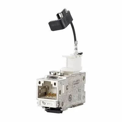 METZ CONNECT Keystone Module: Cat6A, Data/HDBaseT/Power, 8 Poles, 90° Angled, Cable - Device-Side RJ45 Connectors & Couplers