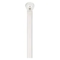 Natural-colored fine adjustment cable tie with 31-inch nominal length and 9-inch maximum bundle diameter, 0.27 inches wide. Suitable for indoor bundling and securing wire harnesses, cables, or hoses in industrial, electrical, and data-center applications. Supplied in a 50-pack. Not rated for outdoor use