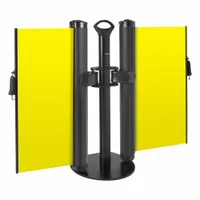 Dual Mobile Stand: 38 in Post Ht, 11 1/2 ft Belt Lg, Yellow, 1 No. of Posts, No Pattern, No Message (MPN ZP+DB-Y-IH)