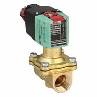 REDHAT Solenoid Valve: 2-Way, Normally Open, 3/4 in Pipe Size, 100 to 240V AC/DC, Watertight (MPN 8210P035)