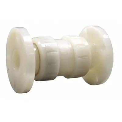 ASAHI Ball Check Valve: Ball, Inline Valve Body, PVDF, 2 in Pipe Size, Flange x Flange - PVDF Ball Check Valves