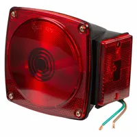 GROTE Stop/Turn/Tail Light: Incandescent, Stop Light, Red, Square, 4 1/2 in Overall Dia, Stud (MPN 53662)