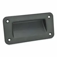 JW WINCO Recessed Pull Handle: Unthreaded Holes, Zinc, Black, Tray, 6.1 in Overall Lg, Rectangular (MPN 7330-155-A-2-SW)
