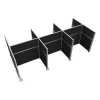 VERSARE Cubicle Kit: 72 in Overall Ht, 48 in_72 in Overall Wd, 9 Panels, Black, Fabric (MPN HPK-6P4-S-BLK)