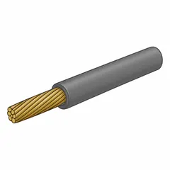 Single-conductor primary wire with cross-linked polyethylene (XLPE) insulation, 22 AWG, 500 ft length, gray, rated 60 V. Suitable for automotive and industrial wiring applications requiring a thin-wall, lightweight, and flexible primary wire for 12V/24V systems, engine compartments, and chassis wiring.