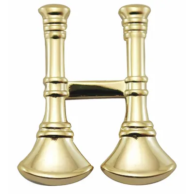HEROS PRIDE Metal Rank Insignia: Capt. X Fire Bugles, 3/4 in, Gold, Metal, Clutch Pin - Metallic Insignia