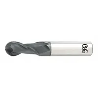 OSG Ball End Mill: Carbide, TiAlN Coated, 2 Flute, 7/8" Mill Dia, 1-1/2" LOC, 4" OAL (MPN HP421-8750-BN)