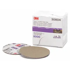 This 3 in diameter, 1/4 in thick silicon carbide disc features a hook-and-loop backing for use with rotary sanders on painted surfaces. Its smooth gray texture enables replacement of the compounding step in paint finishing, allowing for faster, cleaner results.