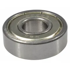 Ball bearing replacement component for Dayton 5YAP4 model. Used in industrial equipment to support rotating shafts, reduce friction, and maintain alignment in motors, conveyors, or fans.