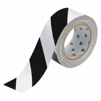 Floor Marking Tape: Gen Purpose, Striped, Black/White, 2 in x 100 ft, 8 mil Tape Thick (MPN 104319)