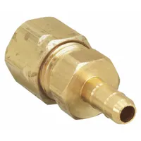 PARKER Compression Fitting Union: 1/4 in OD x 1/4 in OD Fitting Size, Barbed x Compression, Brass (MPN 22CA-4-4)