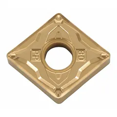 Diamond indexable turning insert for precision machining of non-ferrous materials, composites, and abrasive alloys. Used in turning, facing, and profiling operations. Also referenced as CNMG120408PP.