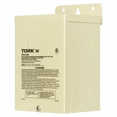 TORK Pool Light Transformer: 100 W Max Power Consumption, 120V AC, 12V AC/13V AC - Landscape, Pool & Spa Lighting Transformers