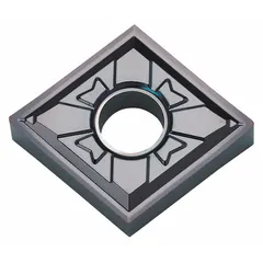 Diamond indexable turning insert for precision finishing of non-ferrous materials. Used in CNC lathe operations for applications such as automotive, aerospace, and general machining.