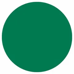Green circle paper label, 1 1/2 inches in diameter, for indoor use. Blank with no text, supplied in a pack of 500. Suitable for color-coded identification and marking in inventory management and general indoor labeling applications.