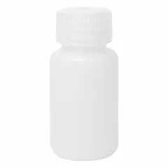 HDPE Wide Mouth Round Lab Bottle, 60 mL, Colorless, 28-415 mm Closure