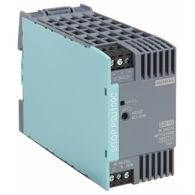 SIEMENS DC Power Supply: DIN Rail, 60 W Output Power - Rated, 2.5 A Current - Output - DIN Rail Mount DC Power Supplies
