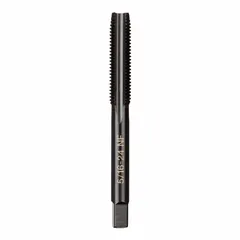 This MILWAUKEE hand tap is designed for manual threading of internal threads in metal. It features a 5/16"-24 UNF thread size with a 2B class fit, plug chamfer for through-hole or blind-hole applications, and a black oxide carbon steel construction with 4 flutes for chip clearance. Suitable for general-purpose tapping in carbon steel and similar materials.