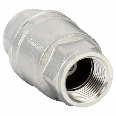 BONOMI Check Valve: Swing, Inline Valve Body, 1 in Pipe Size, FNPT x FNPT, 316 Stainless Steel - 316 Stainless Steel Inline Disc Check Valves