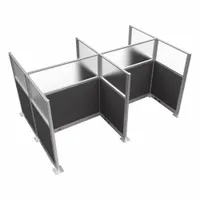 VERSARE Cubicle Kit: 72 in Overall Ht, 48 in_72 in Overall Wd, 8 Panels, Charcoal Gray (MPN HPEK-4P4-S-DGY-FR)