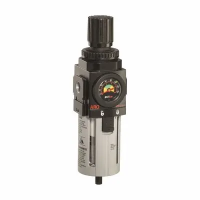 ARO Piggyback: Series 2000 Series, 3/4 in NPT, 173 scfm, 5 micron, 150 psi - ARO FRL Air Filter/Regulators