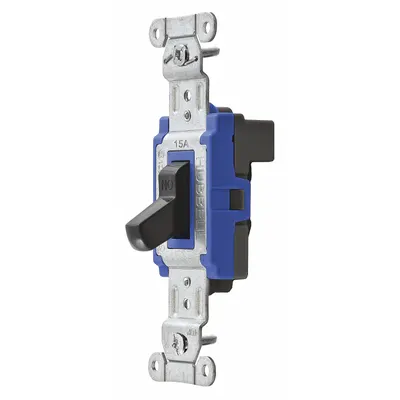 HUBBELL Wall Switch: Toggle Switch, 3-Way, Maintained, Black, 120/277V AC - Toggle Wall Switches