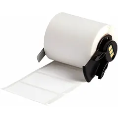 White matte-finish precut label roll with 1 in label height and 1 29/32 in label width. Designed for thermal transfer printing with the M710 printer series (Media Adapter required). Suitable for durable identification in extreme cold environments and industrial asset tracking.