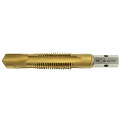 This VersaDrive heavy-duty drill tap combines drilling and tapping in one operation. It features a 3/4"-10 UNC thread size and a 5 1/2 in overall length. The impact-rated design allows use with impact drivers for demanding applications such as structural steel fabrication and maintenance.