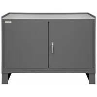 DURHAM MFG Cabinet Workbench: Steel, 48 in x 24 in, 2,000 lb Overall Load Capacity, Gray (MPN 3403NVSLF-95)